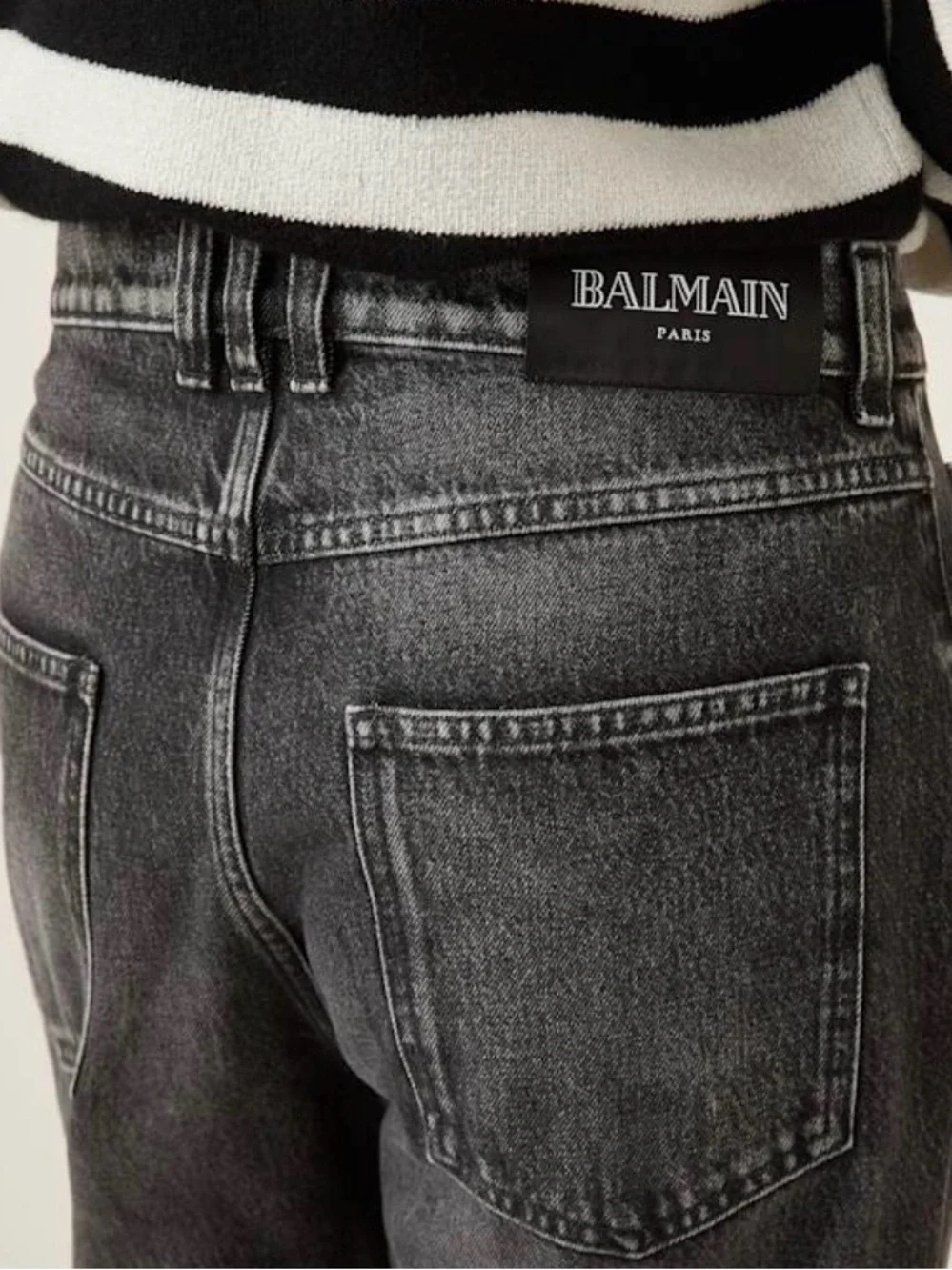 Balmain Men’s Washed Black Relaxed Jeans